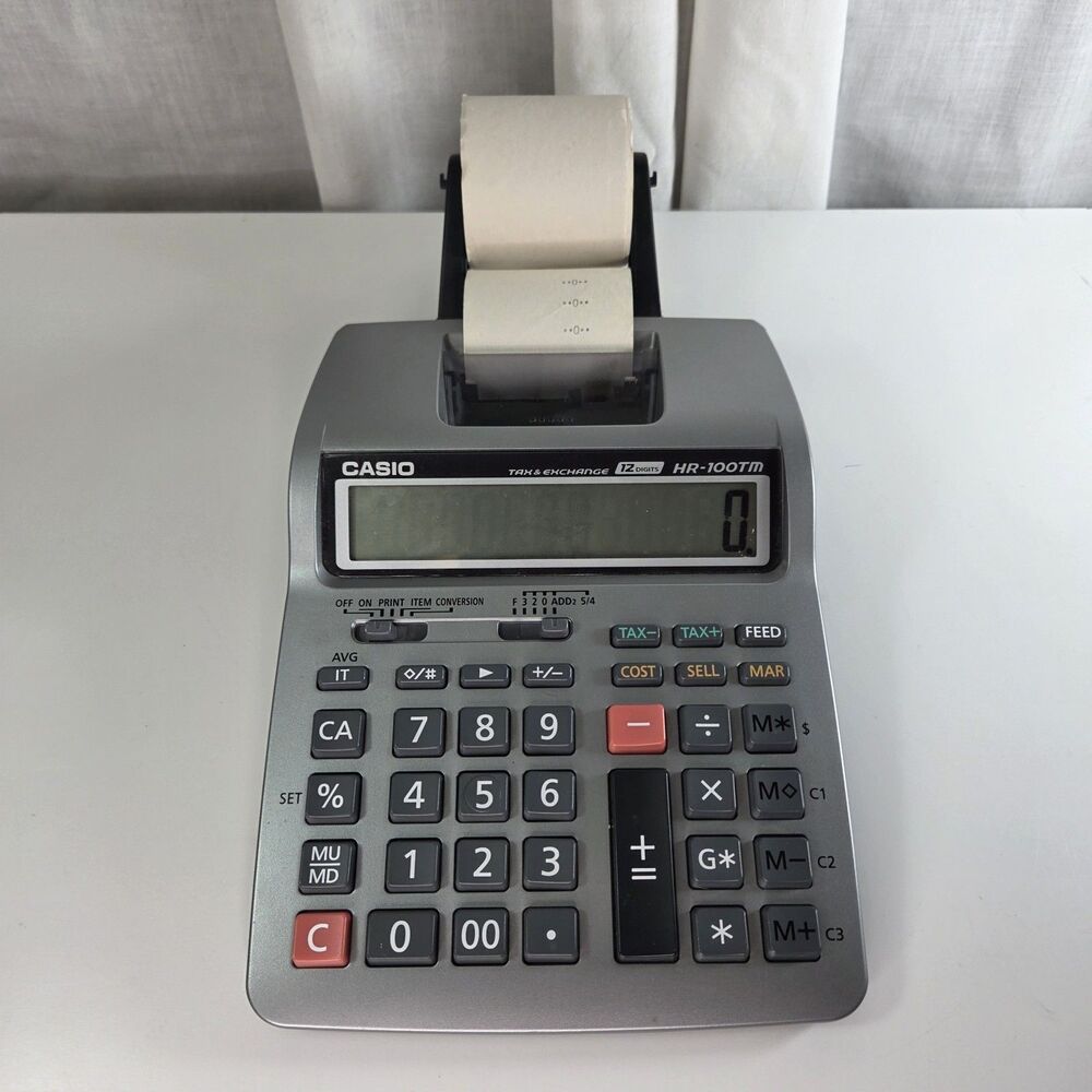 Casio HR-100TM Tax & Exchange Printing Calculator